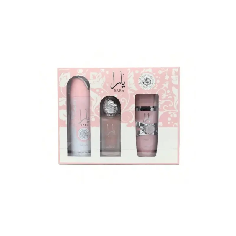 Lattafa Yara Rose Set 3pc Eau De Parfum 100ml – Perfume Ámbar Vainillo Lattafa Yara Rose Set 3pc Eau De Parfum 100ml – Perfume Ámbar Vainillo